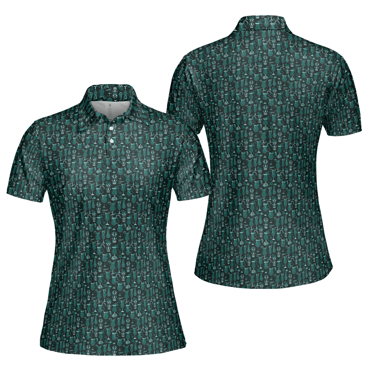 Tiki Cocktails Green Women’s Performance Polo Shirt - Image 3