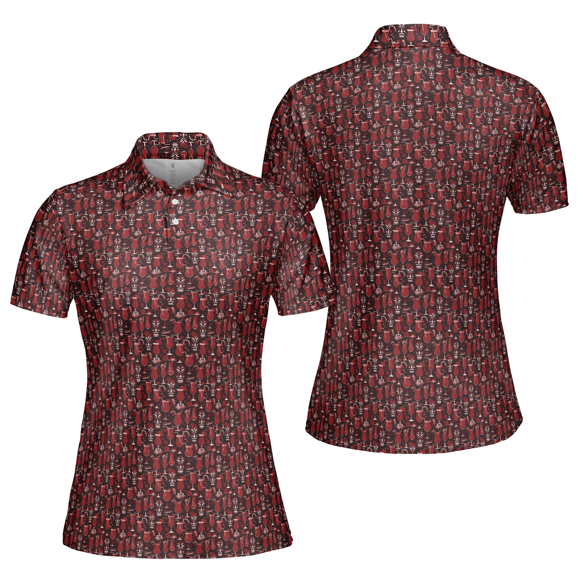 Tiki Cocktails Red Women’s Performance Polo Shirt - Image 3