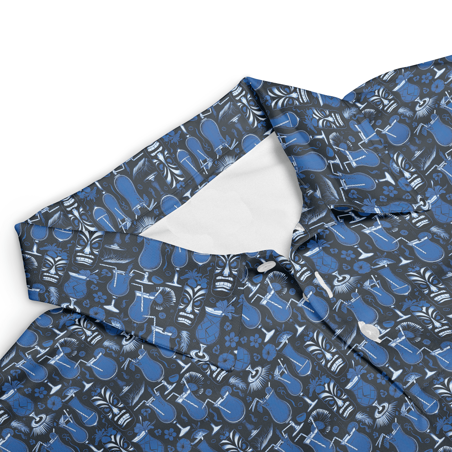 Tiki Cocktails Blue Women’s Performance Sleeveless Polo - Image 2