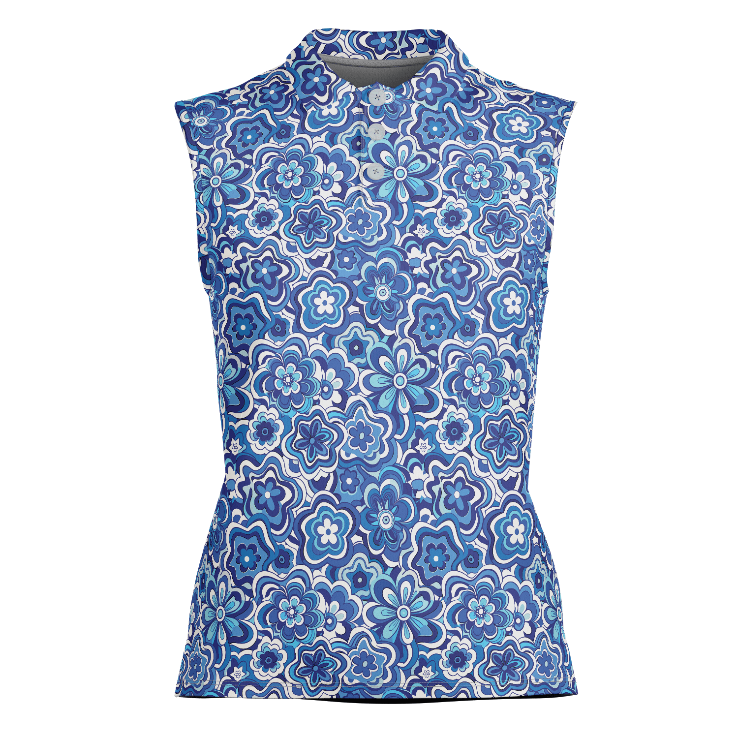 Crazy Daisies Women's Sleeveless Performance Polo Shirts - Image 3