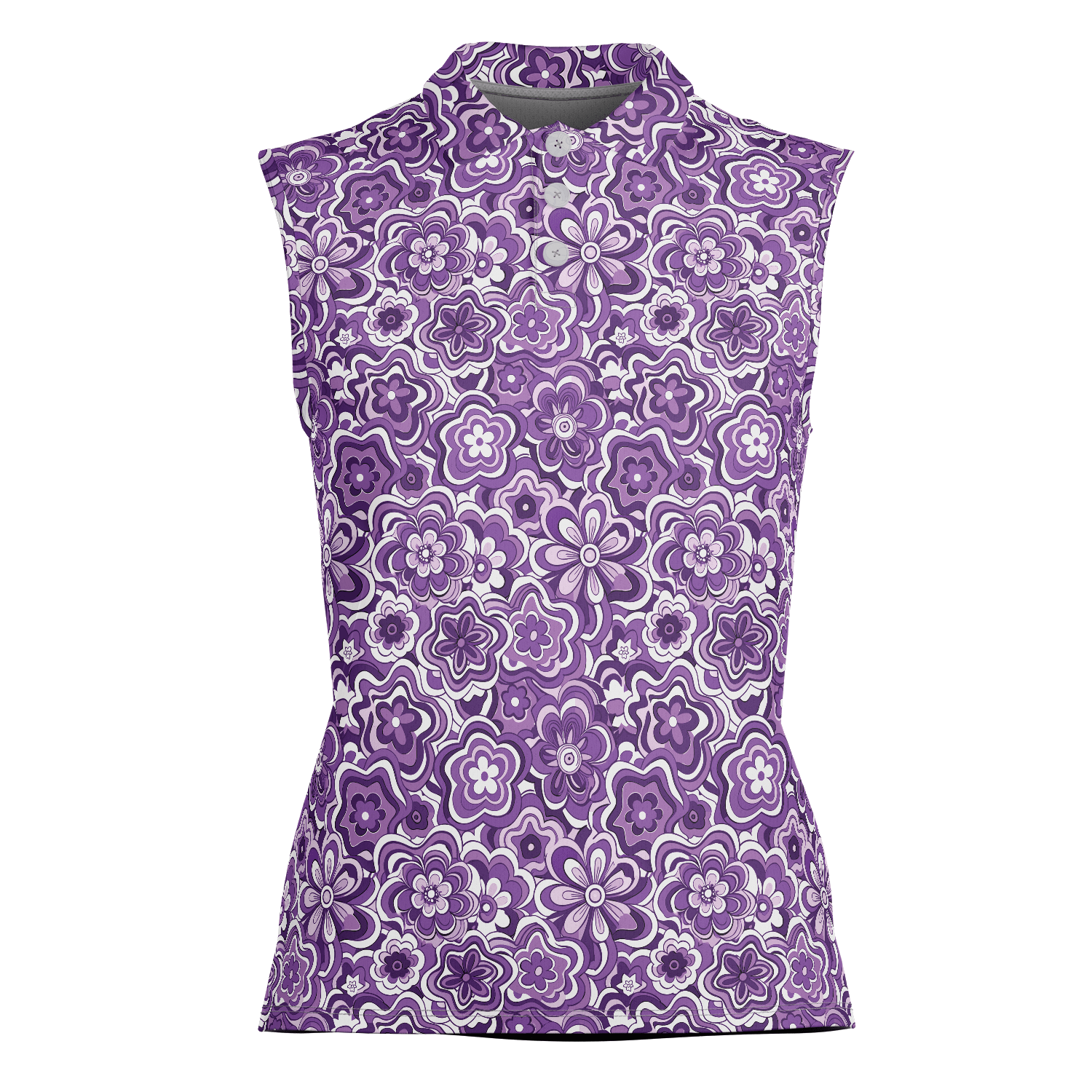 Crazy Daisies Women's Sleeveless Performance Polo Shirts - Image 2