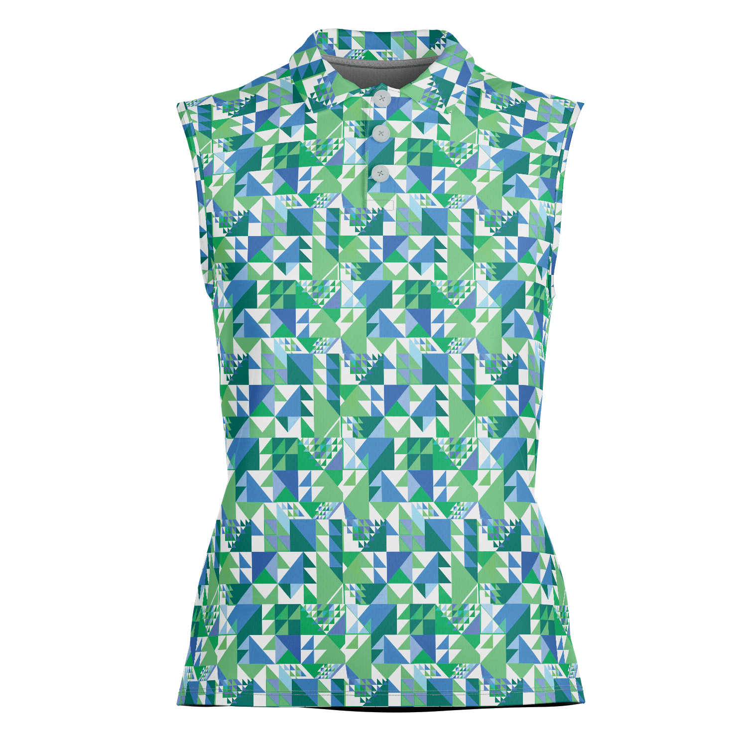 Green Triangle Infusion Women's Sleeveless Performance Polo