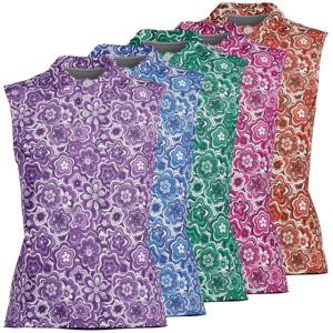 Crazy Daisies Women's Sleeveless Performance Polo Shirts