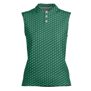 Green Golf Balls Women's Sleeveless Polo
