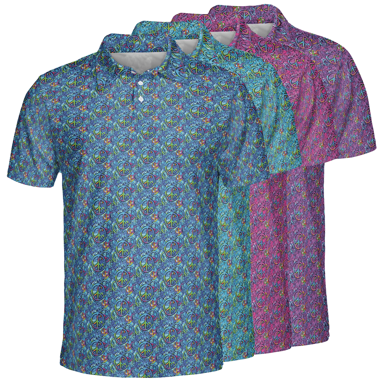 Peace Signs Men’s Performance Polo Shirts