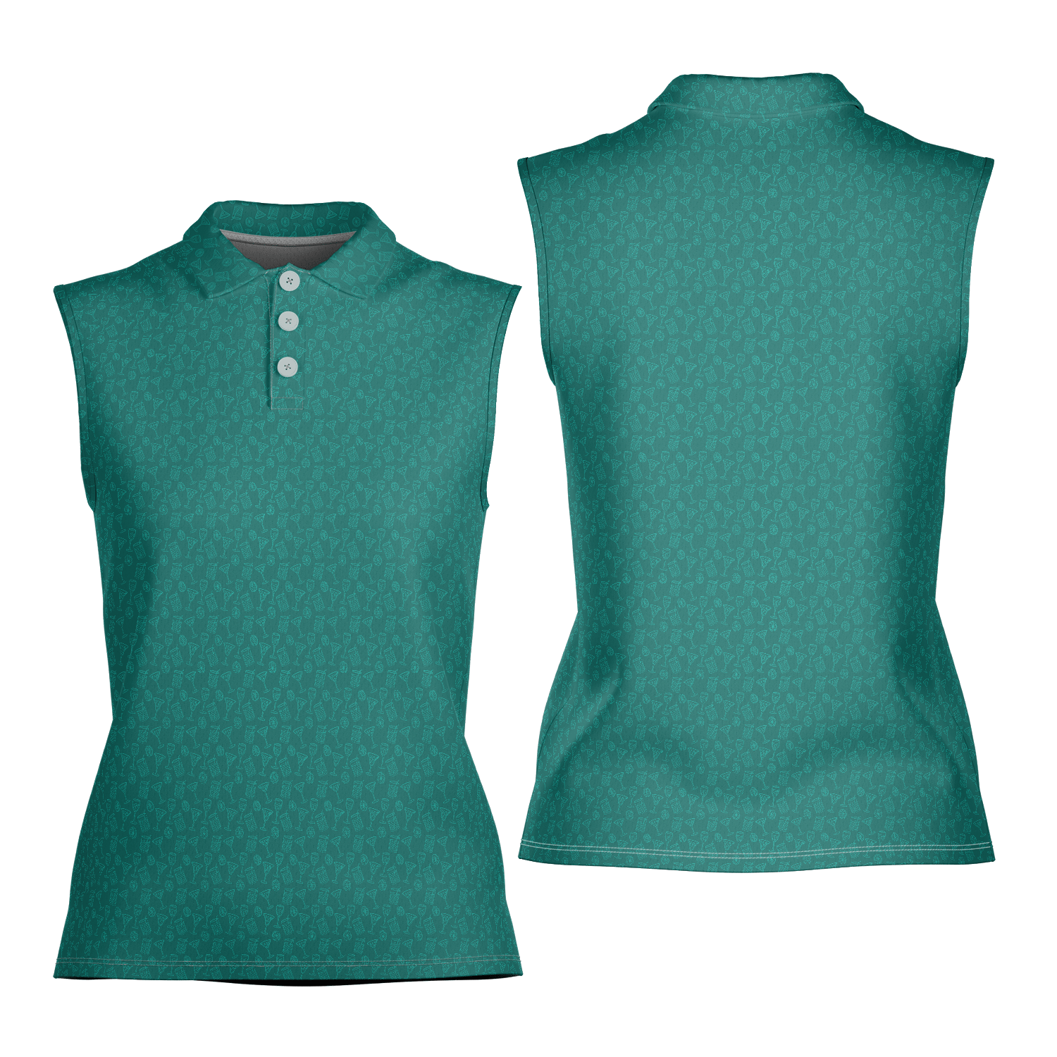 Mixed Cocktails Green Women’s Performance Sleeveless Polo - Image 3