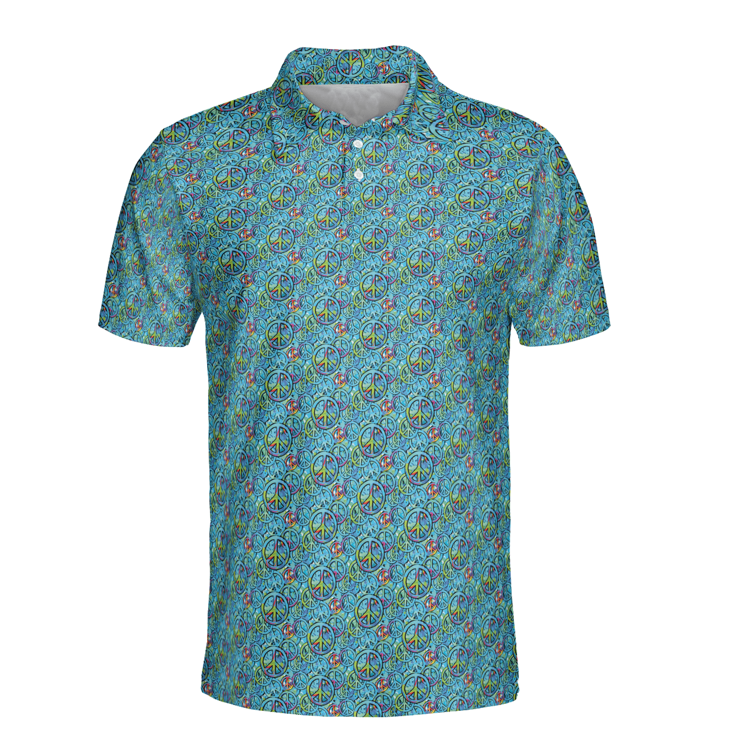 Peace Signs Men’s Performance Polo Shirts - Image 3