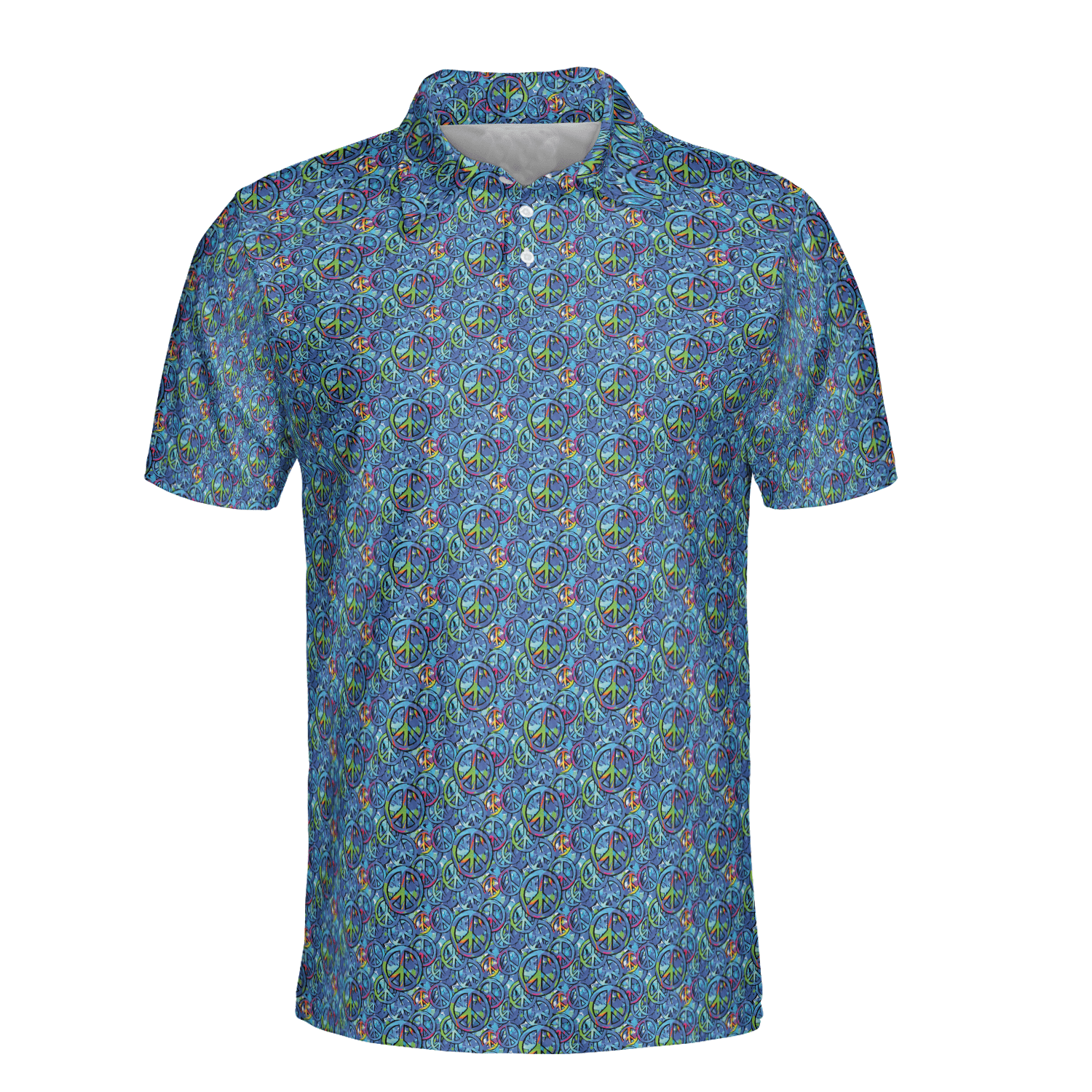 Peace Signs Men’s Performance Polo Shirts - Image 2