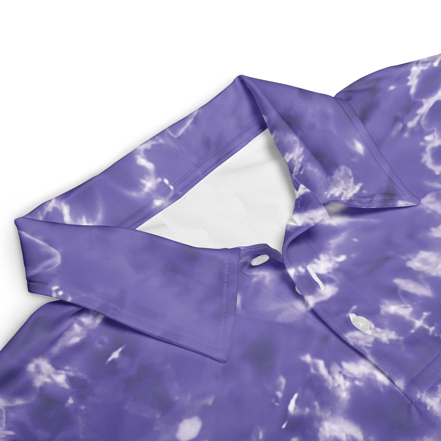 Purple Tie Dye Men's Performance Polo Shirt - Image 2