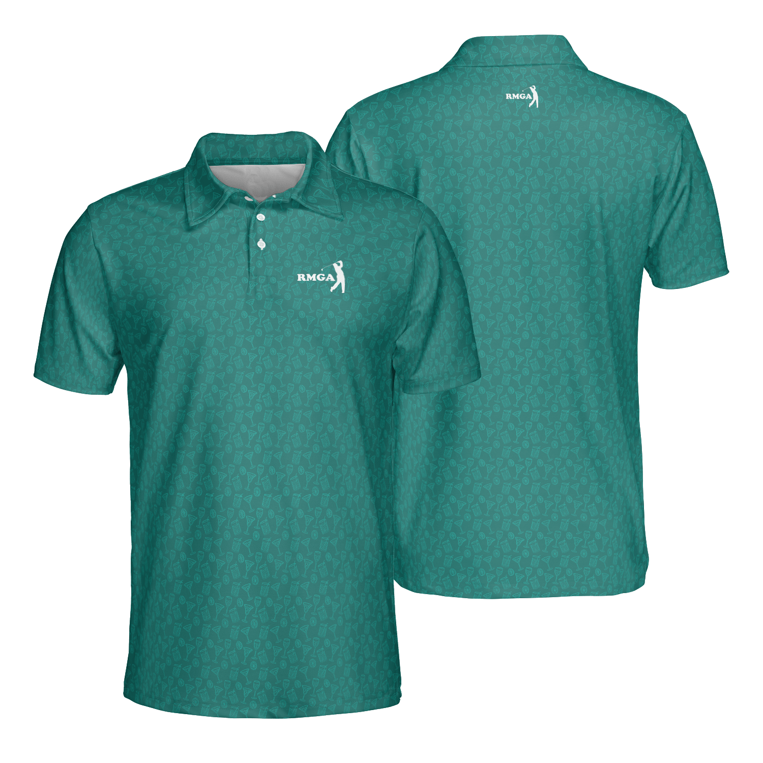 Teal Mixed Cocktails RMGA Polo Shirt - Image 3