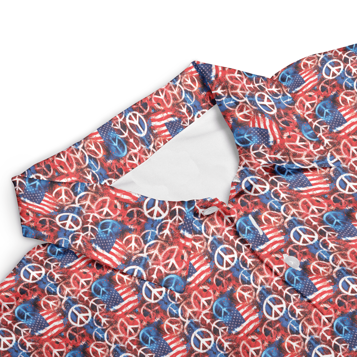 Patriotic Peace Signs Men's Performance Polo Shirt - Image 2